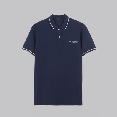 Tipped Collar Polo Shirt - NAVY - Available in store