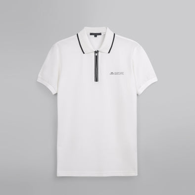 ZIPPED POLO SHIRT - OFF WHITE- Available in store