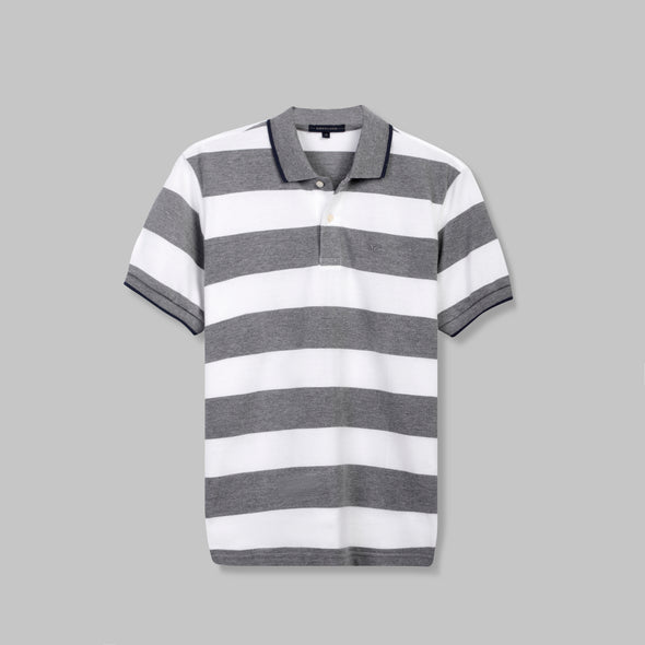 Classic Striped Polo with Tipped Collar  - CHINEE - Dockland