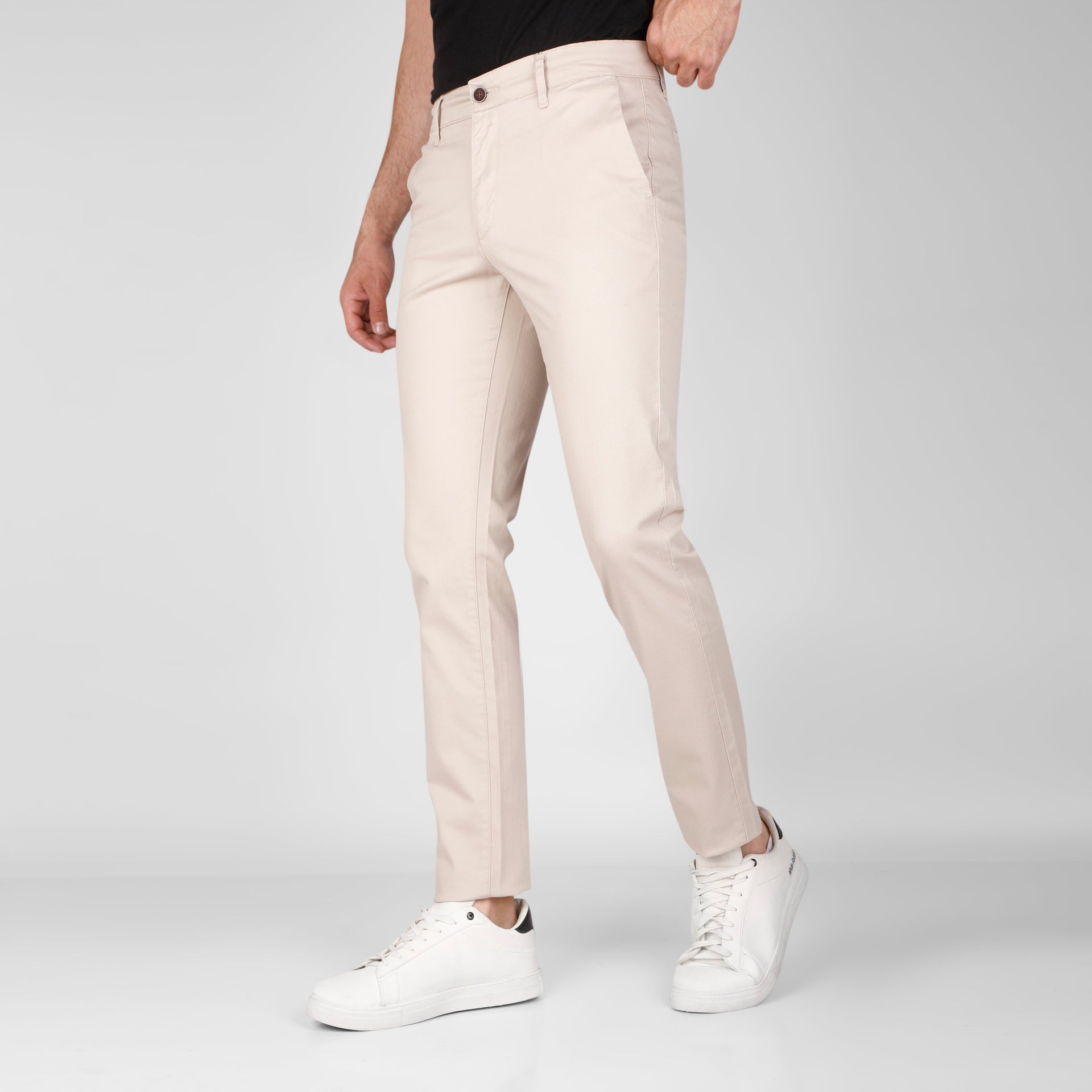 SLIM FIT CHINO TROUSERS  - BEIGE - Dockland