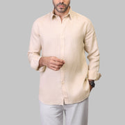 LONG SLEEVE LINEN SHIRT  - BEIGE - Dockland