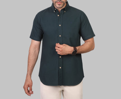 SHORT SLEEVE OXFORD SHIRT  - OLIVE