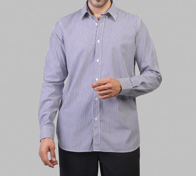LONG SLEEVE STRIPED SHIRT- BLUE