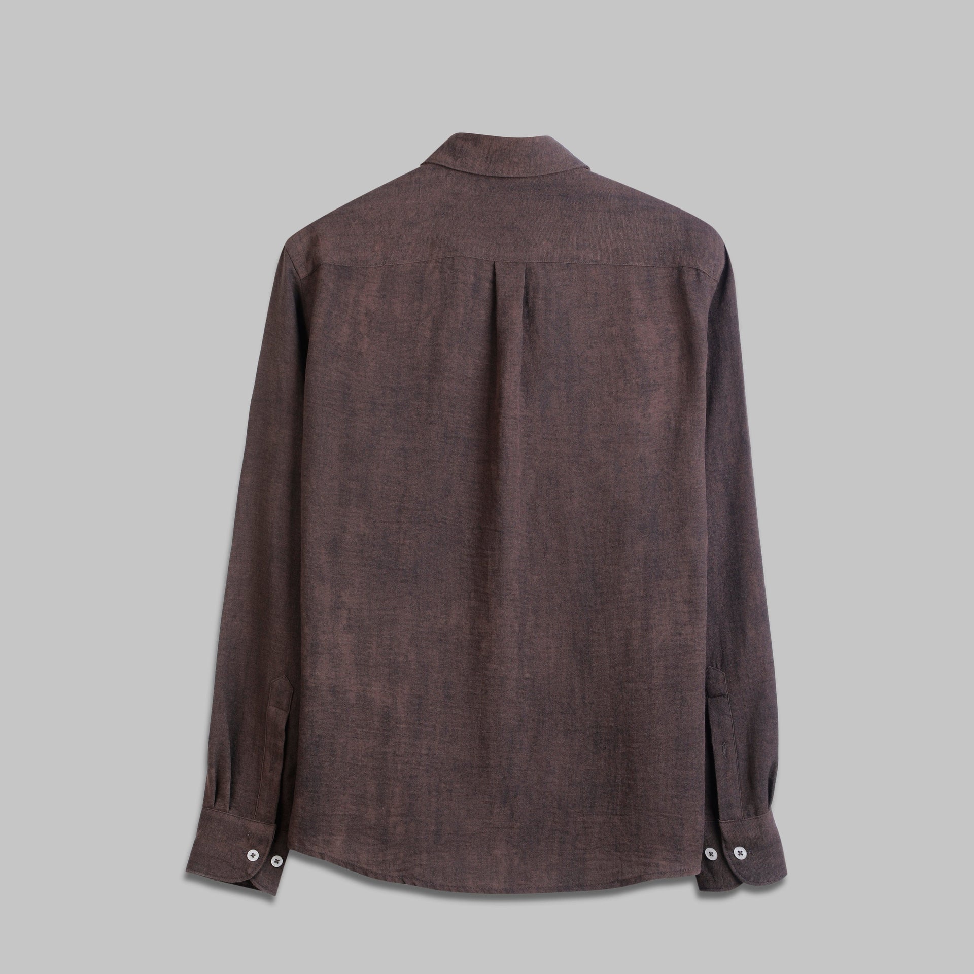 LIGHTWEIGHT POLYESTER LONG-SLEEVE SHIRT - BROWN - Dockland