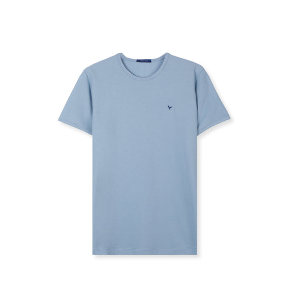 SHORT SLEEVE SLIM T-SHIRT - INDIGO- Available in store - Dockland