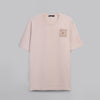 Short-Sleeved Patterned T-Shirt - LIGHT BEIGE