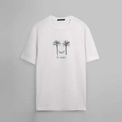 Short-Sleeved Patterned T-Shirt - OFF WHITE- Available in store