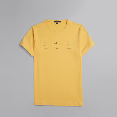 Short-Sleeved Patterned T-Shirt - YELLOW