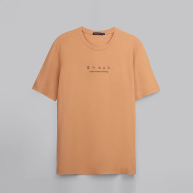 Rubber-Printed Round Neck T-Shirt - LIGHT ORANGE- Dockland
