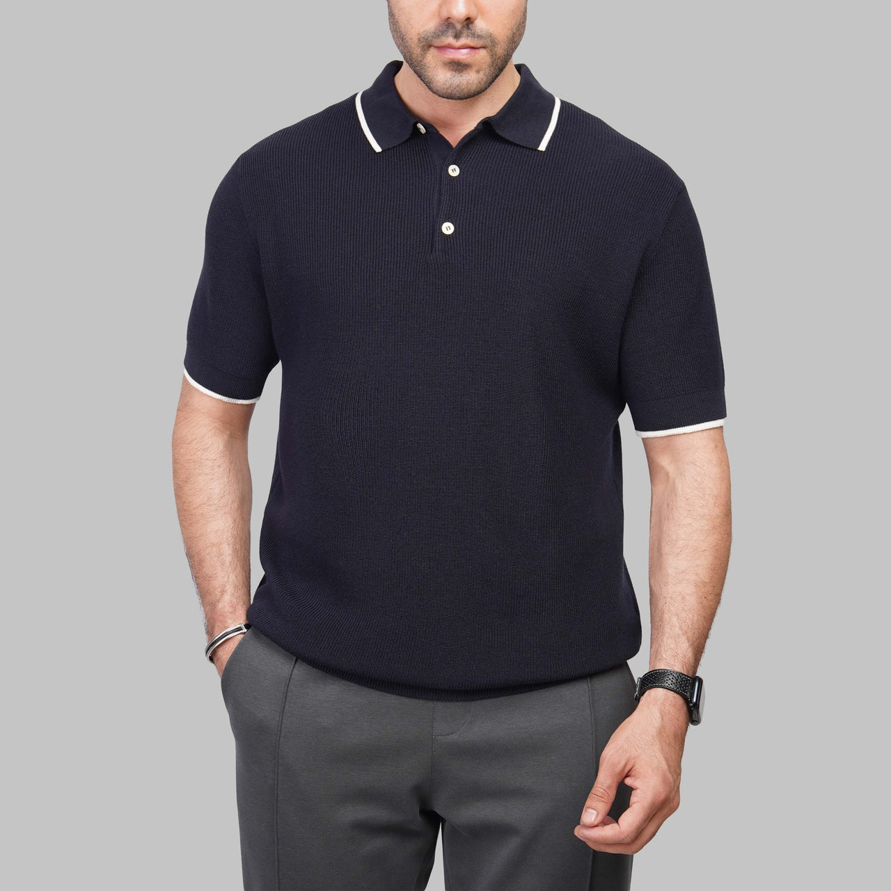 Tailored Knit Polo Shirt - Dockland