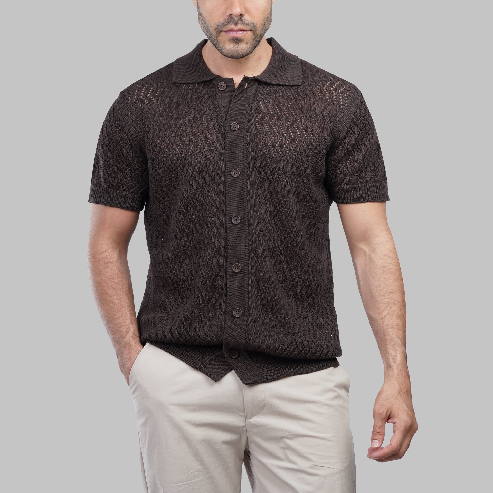 TEXTURED KNIT POLO SHIRT - Dockland