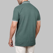 Contrast Collar Cotton Polo Shirt - Dockland