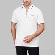 Contrast Zip Cotton Polo - Dockland