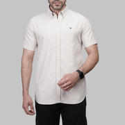 Shop Men's Short Sleeve beige Oxford Shirt for Summer 2026 by Dockland - تسوق قميص أكسفورد رجالي بيج صيفي نص كم 2026 من دوكلاند أونلاين في مصر