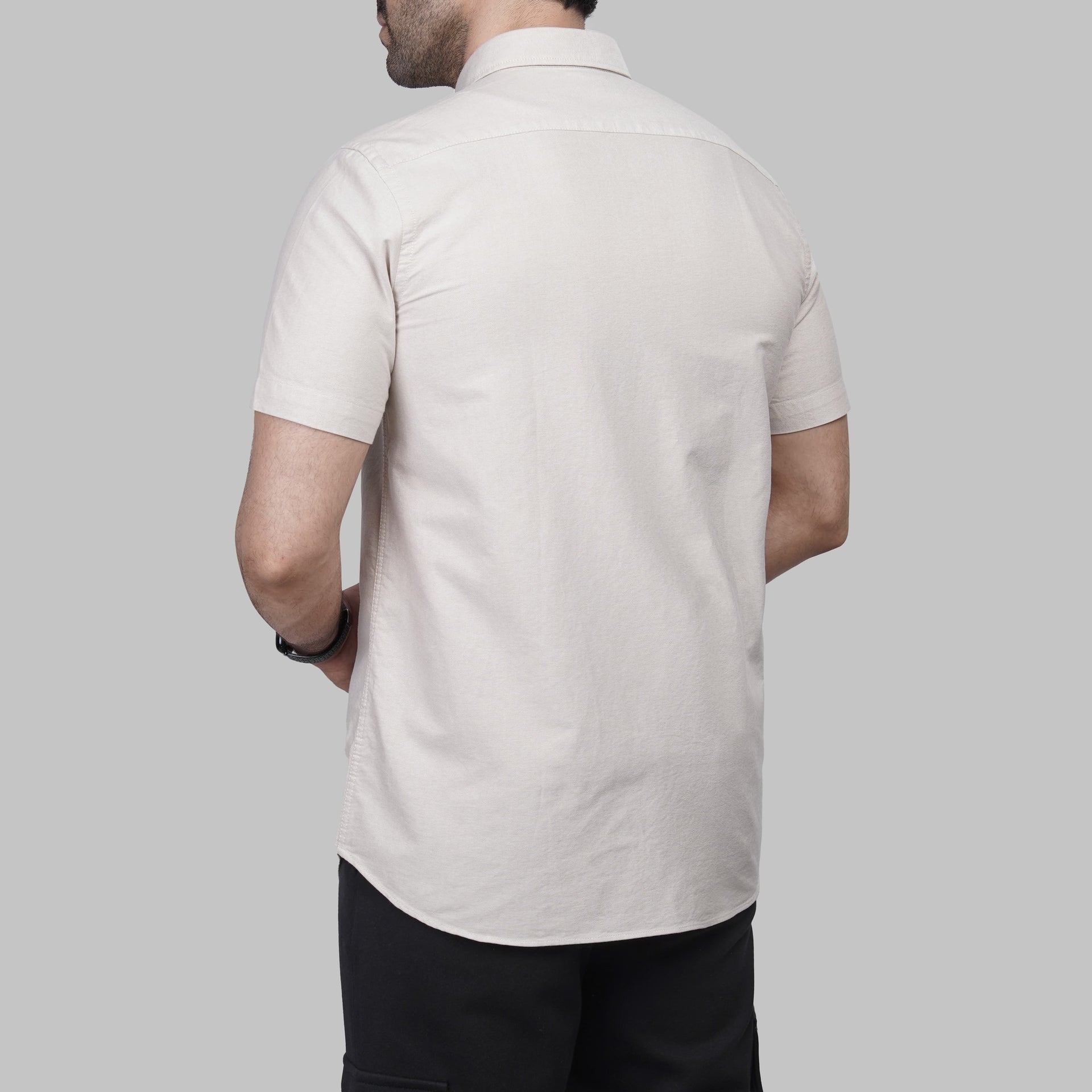 Shop Men's Short Sleeve beige Oxford Shirt for Summer 2026 by Dockland - تسوق قميص أكسفورد رجالي بيج صيفي نص كم 2026 من دوكلاند أونلاين في مصر