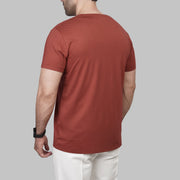 Shop Men's premium round-neck copper t-shirt Summer 2026 Dockland smart casual style - تسوق تيشرت رجالي صيفي احمر نحاسي برقبة مستديرة 2026 من دوكلاند مصر