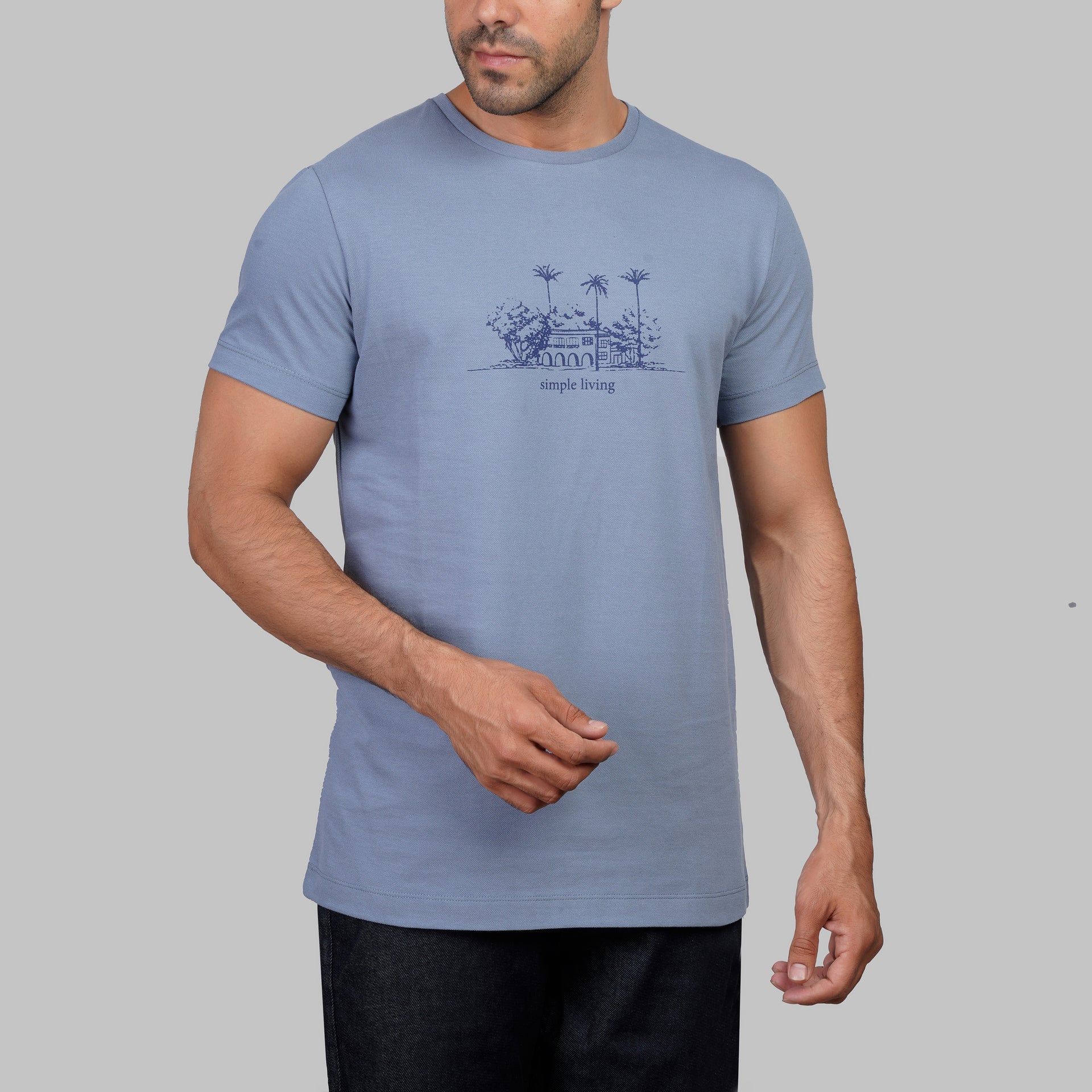 Modern Slim-Fit Cotton T-Shirt with Print Detail - Dockland