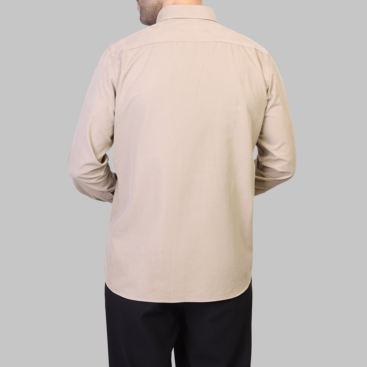 LONG SLEEVE CORDUROY SHIRT- BEIGE