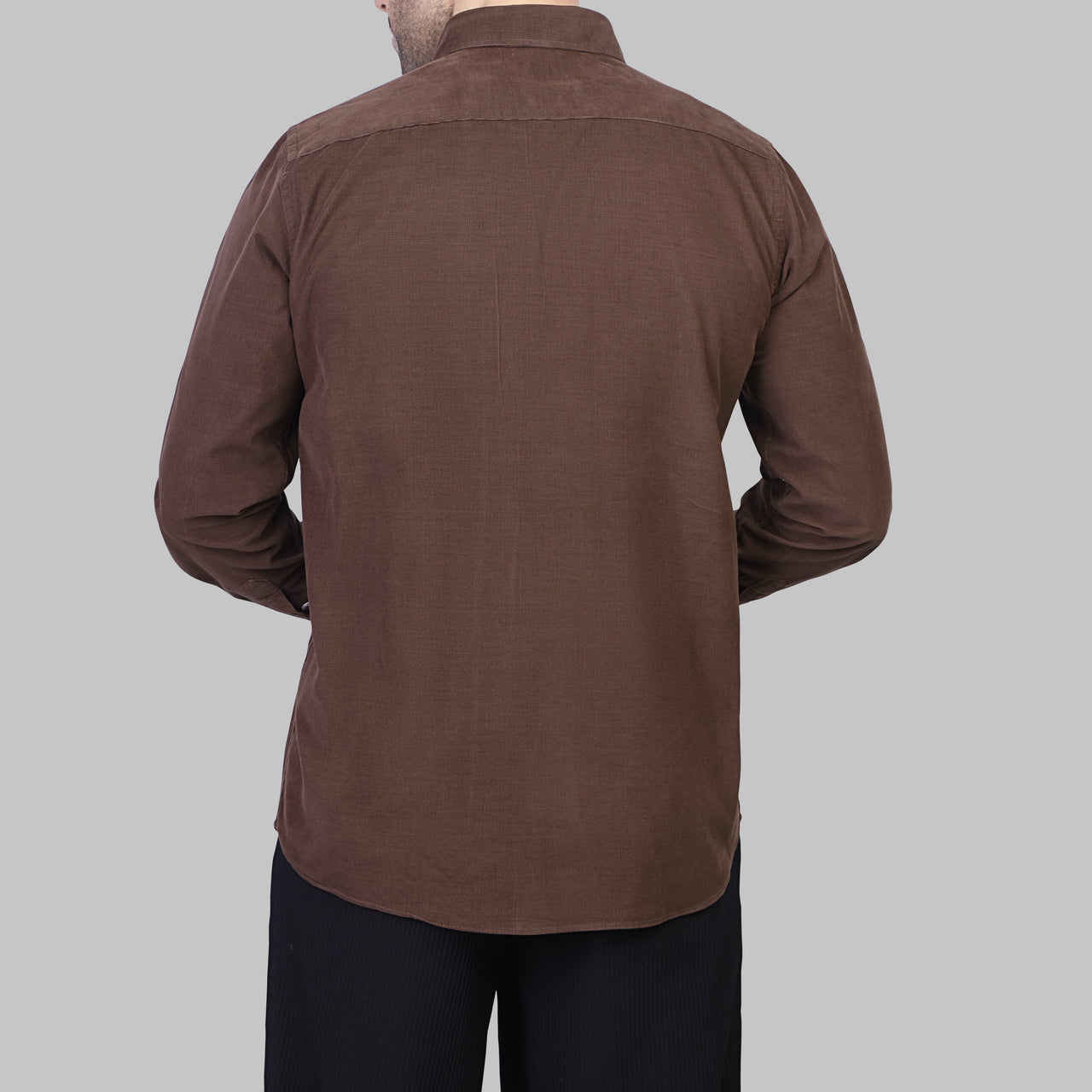 LONG SLEEVE CORDUROY SHIRT- BROWN