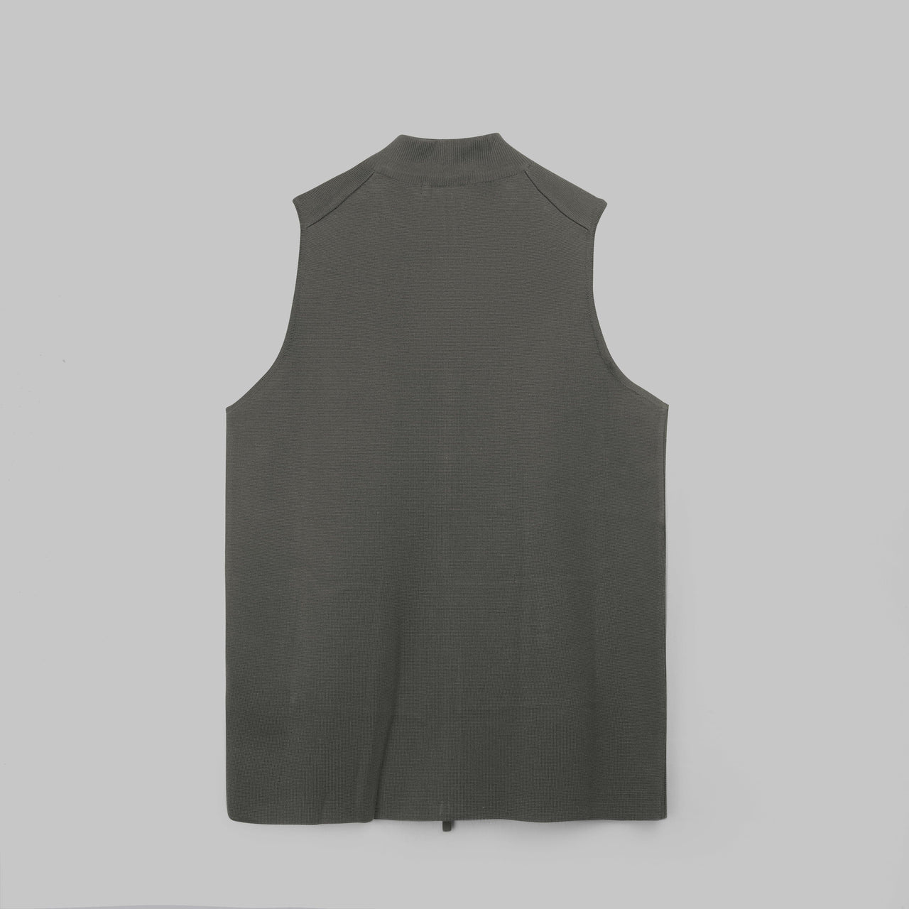 Cropped Vest with Zip  - DARK OLIVE