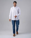 LONG SLEEVE PLAIN OXFORD SHIRT - WHITE - Dockland