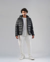 HOODED PUFFER JACKET  - BLACK-DOCKLAND