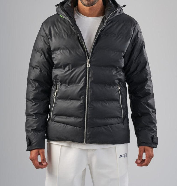 HOODED PUFFER JACKET  - BLACK-DOCKLAND