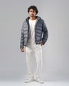 HOODED PUFFER JACKET  - GREY-DOCKLAND