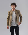 SUEDE JACKET   - OLIVE-DOCKLAND