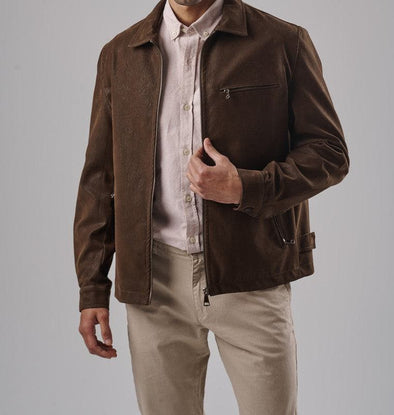 SUEDE JACKET - BEIGE - DOCKLAND