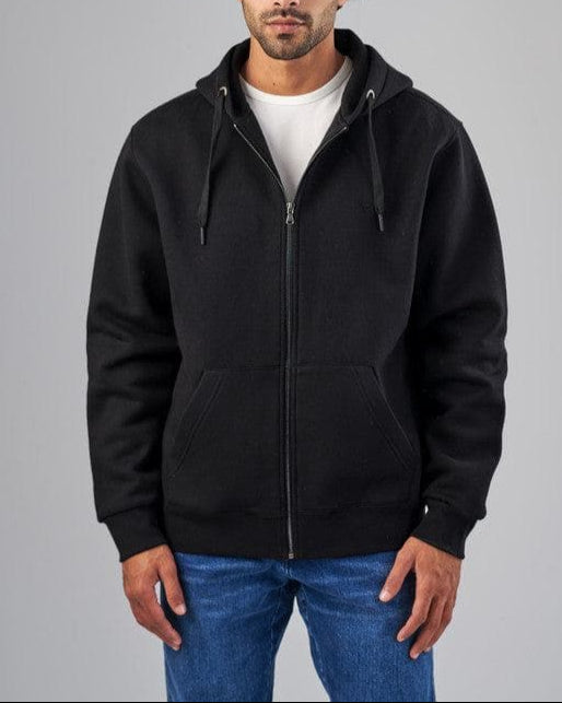 SLIM-FIT ZIP-THROUGH HOODIE-BLACK-DOCKLAND