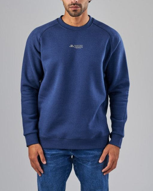 Printed Round Neck Sweatshirt    -  NAVY-DOCKLAND