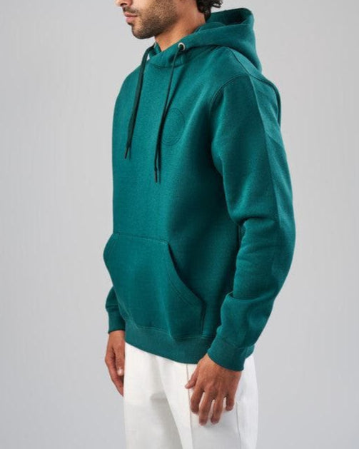 Contrast Print Hoodie   - DARK GREEN-DOCKLAND