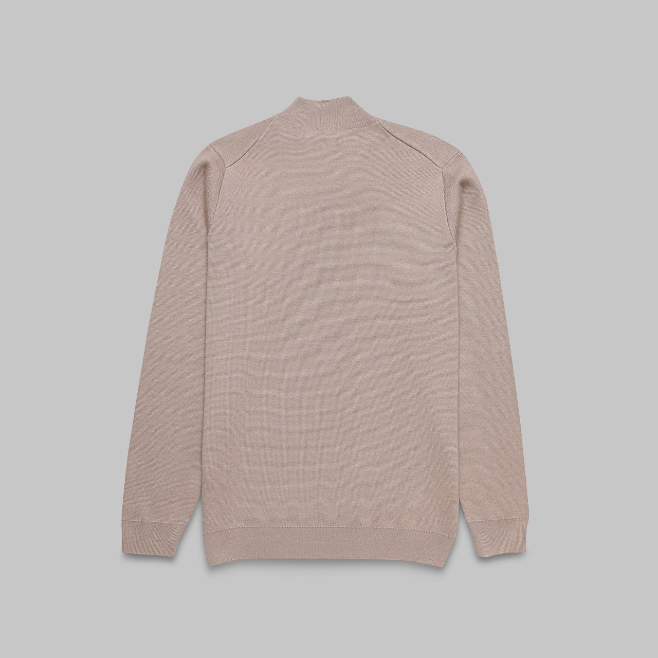 BASIC HALF-ZIP SWEATER - BEIGE