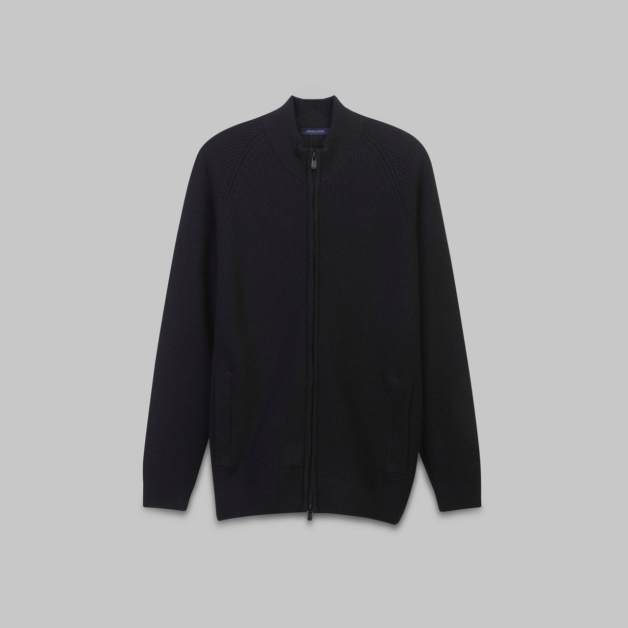 BASIC FULL-ZIP SWEATER - BLACK