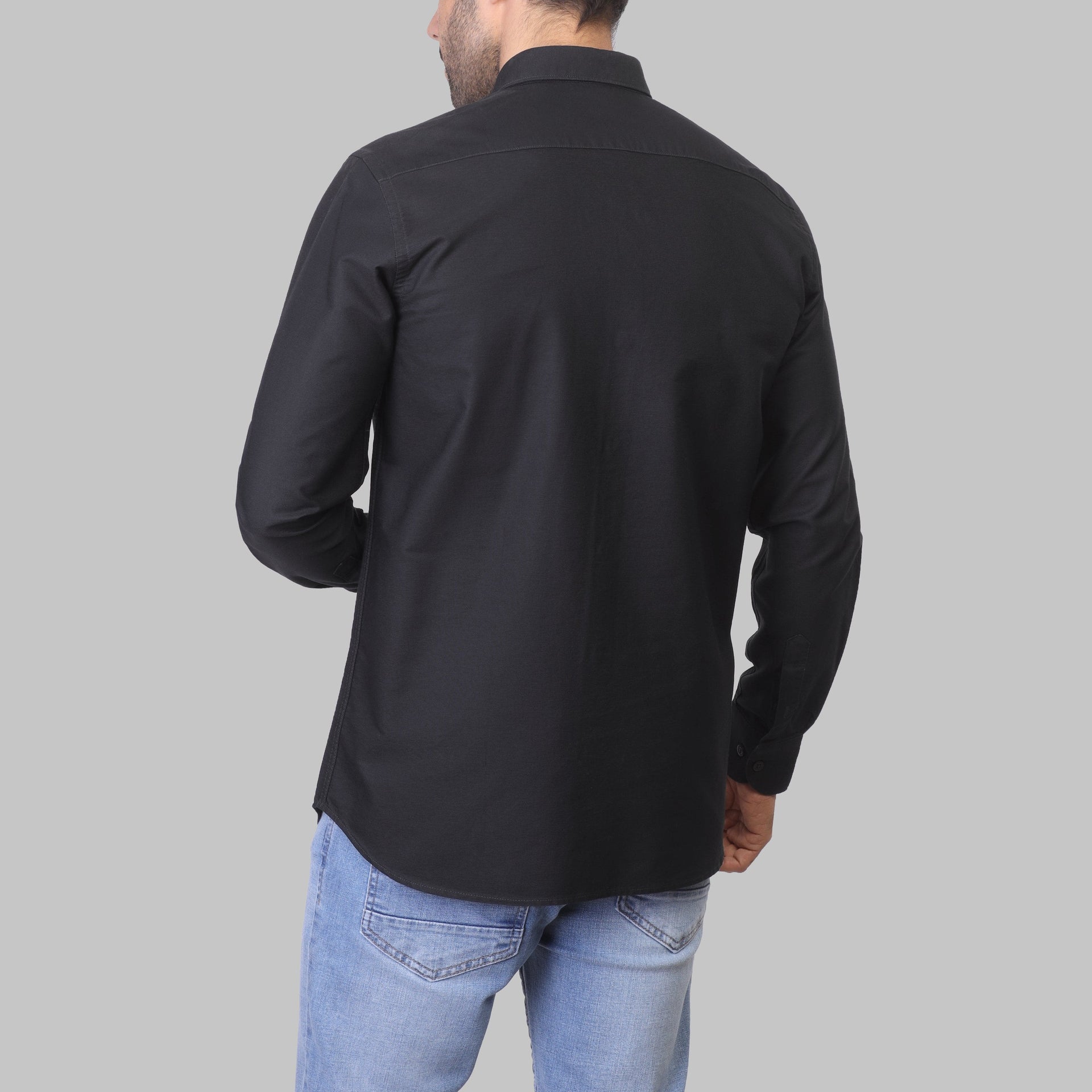 SLIM-FIT OXFORD SHIRT  - BLACK - Dockland