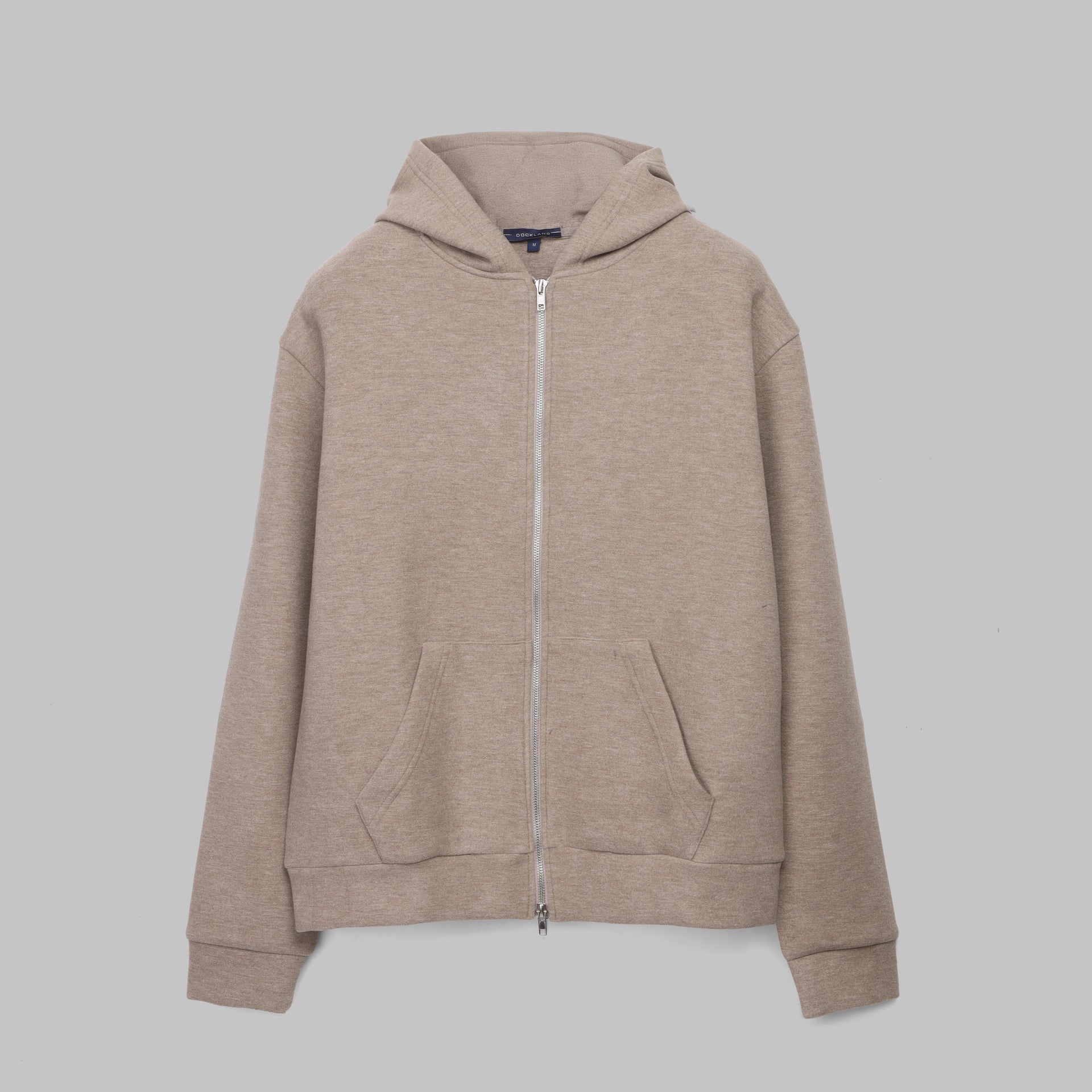 Structured Zip Hoodie - BEIGE - Dockland