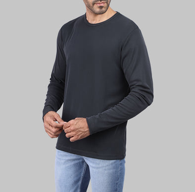 LONG SLEEVE SLIM T-SHIRT - BLACK