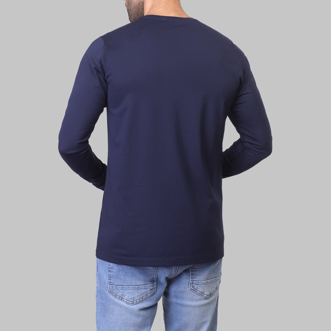 PREMIUM LONG SLEEVE SLIM T-SHIRT – NAVY - Dockland