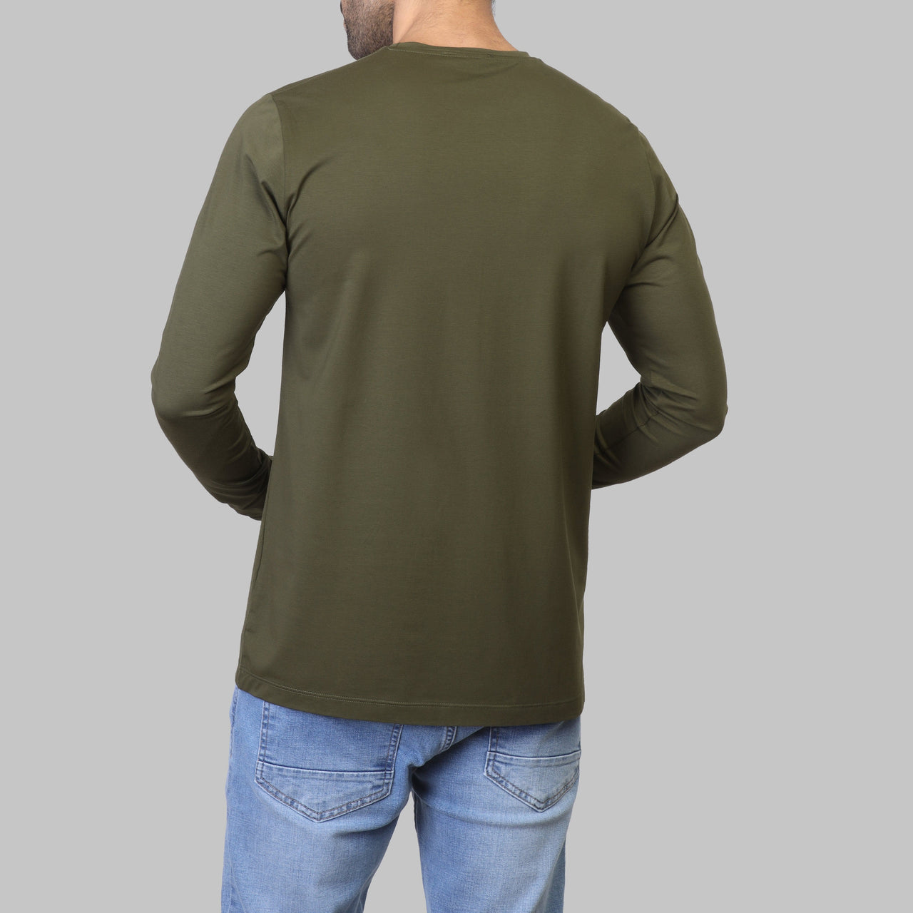 PREMIUM LONG SLEEVE SLIM T-SHIRT – OLIVE - Dockland