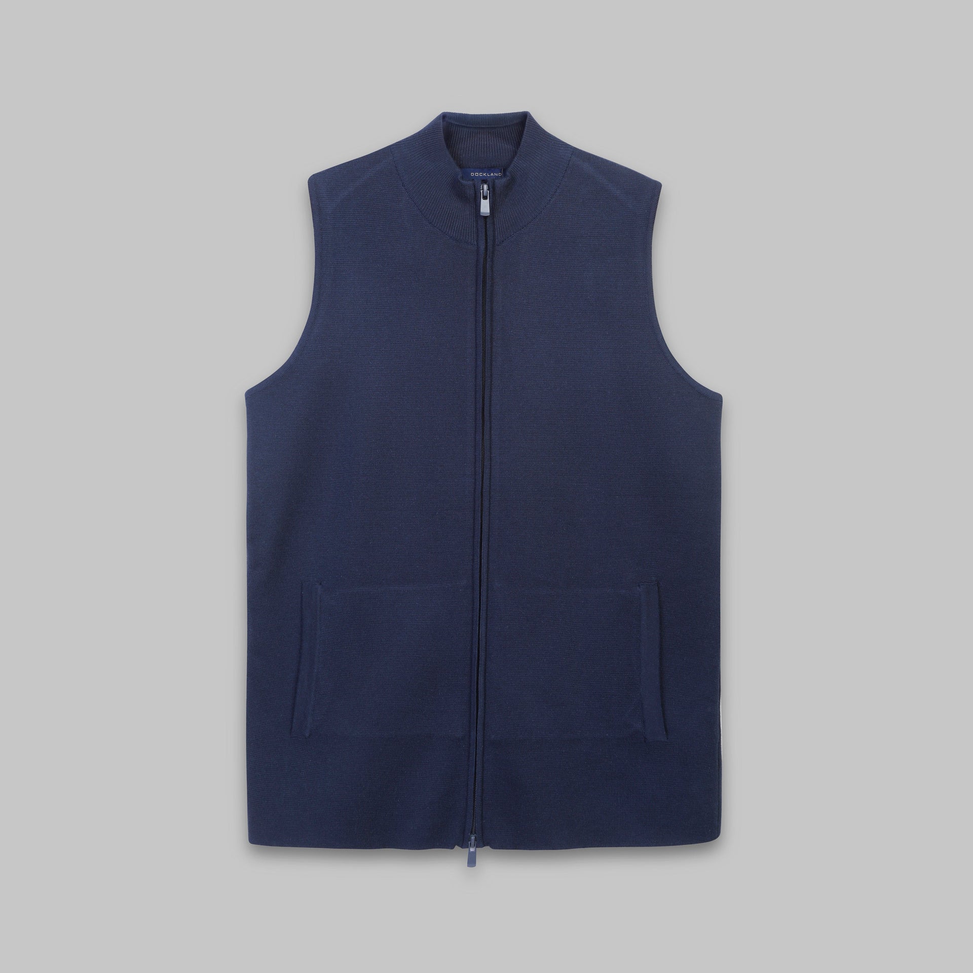 Cropped Vest with Zip  - DARK NAVY - Dockland