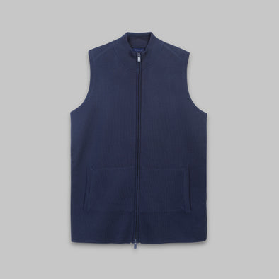 Cropped Vest with Zip  - DARK NAVY