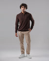 HIGH-NECK SWEATER WITH ZIPPER - BROWN -DOCKLAND