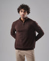 HIGH-NECK SWEATER WITH ZIPPER - BROWN -DOCKLAND