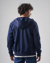 Slim-Fit Zip-Through Hoodie  - NAVY- DOCKLAND