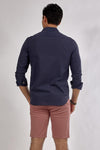 Plain long sleeve shirt-Deep Blue - Dockland
