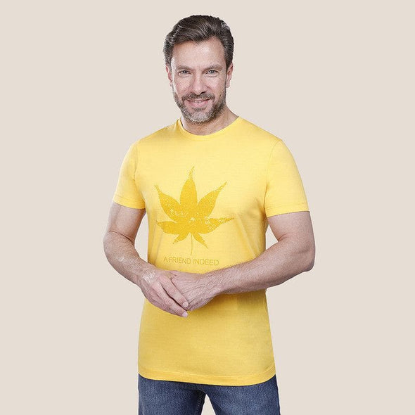 Round Neck Printed T-Shirt - Yellow - Dockland