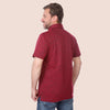 CLASSIC FIT TEXTURED POLO SHIRT - WINE - Dockland