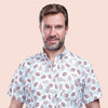 Short Sleeve Patterned Shirt - WINE - Dockland