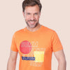 ROUND NECK PRINTED T-SHIRT - ORANGE - Dockland